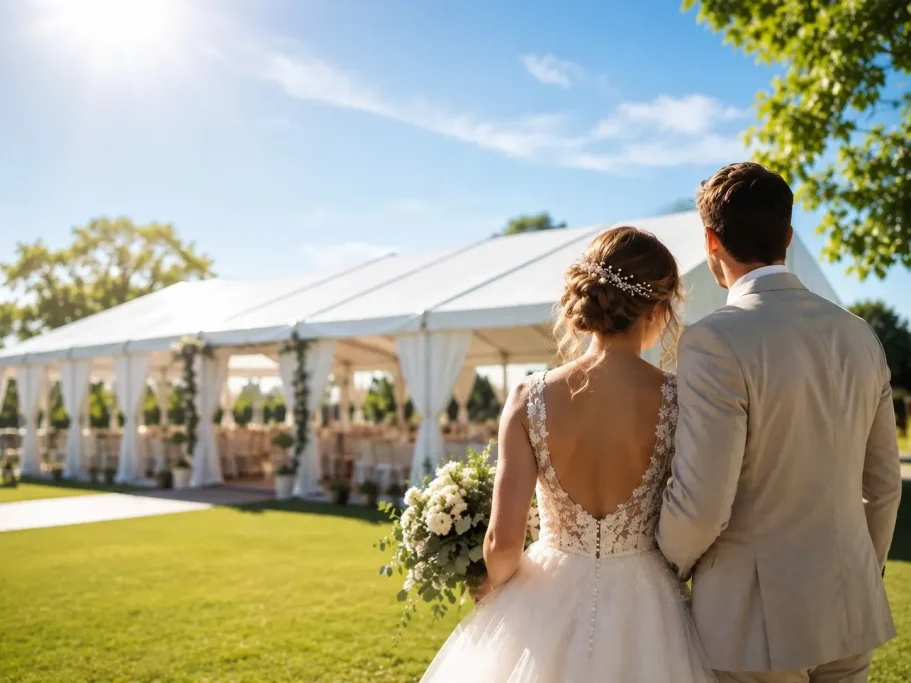 Partyzelt Eventzelt an jedem Ort Eventzelt 6 x 12 Meter für Hochzeiten, Gartenpartys und Feiern im Grünen